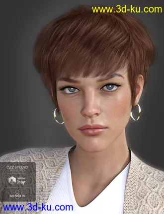 3D打印模型Bayla Hair for Genesis 8 Female(s)的图片