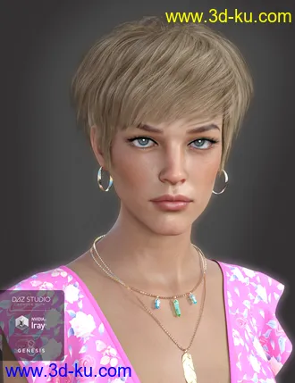 3D打印模型Bayla Hair for Genesis 8 Female(s)的图片