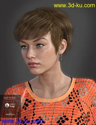 3D打印模型Bayla Hair for Genesis 8 Female(s)的图片