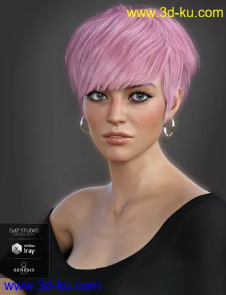 3D打印模型Bayla Hair for Genesis 8 Female(s)的图片