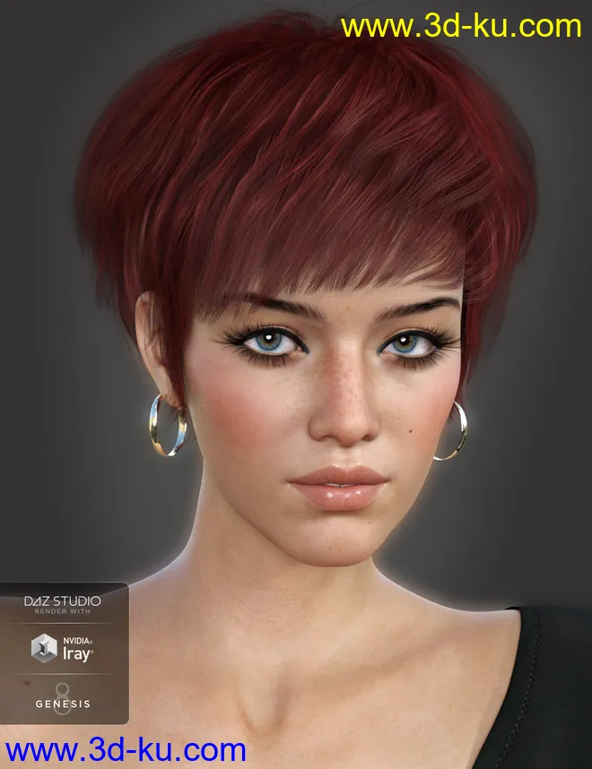 Bayla Hair for Genesis 8 Female(s)模型的图片6