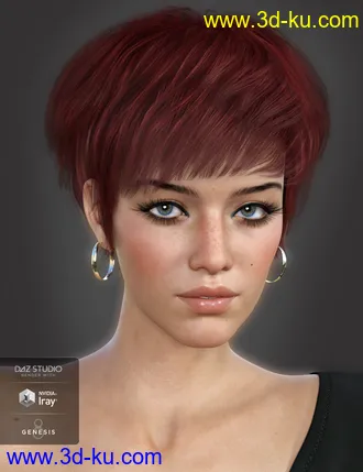 3D打印模型Bayla Hair for Genesis 8 Female(s)的图片