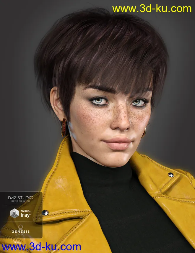 Bayla Hair for Genesis 8 Female(s)模型的图片7
