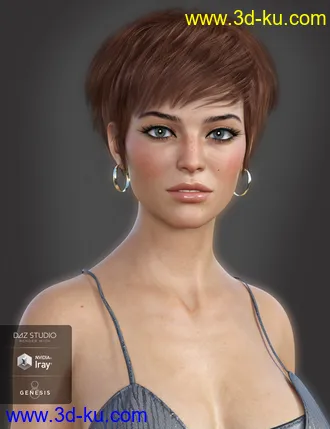 3D打印模型Bayla Hair for Genesis 8 Female(s)的图片