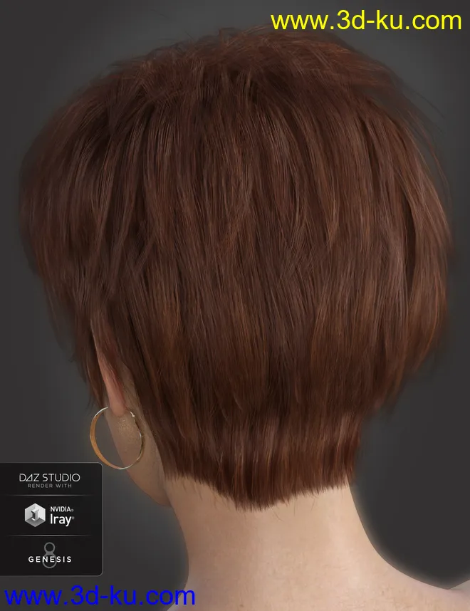 Bayla Hair for Genesis 8 Female(s)模型的图片9