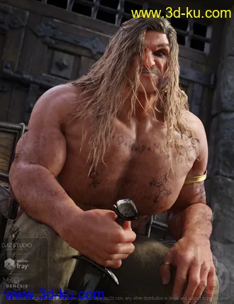 3D打印模型Cromwell for Genesis 8 Male with dForce Hair的图片