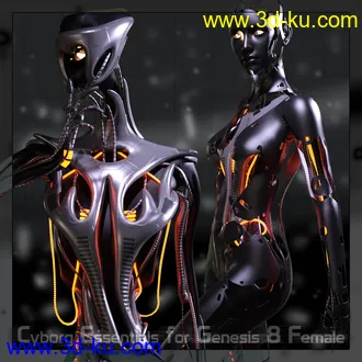 3D打印模型CyBody - Cyborg Internal Structure and Materials for Genesis 8 Female的图片