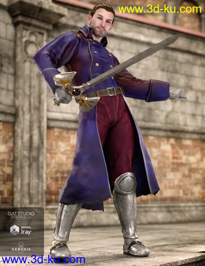 dForce Adventurer Knight Textures模型的图片1