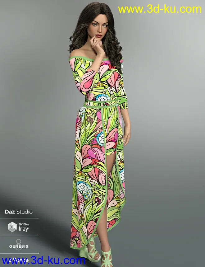 dForce Aimee Lynn Outfit for Genesis 8 Female(s)模型的图片7