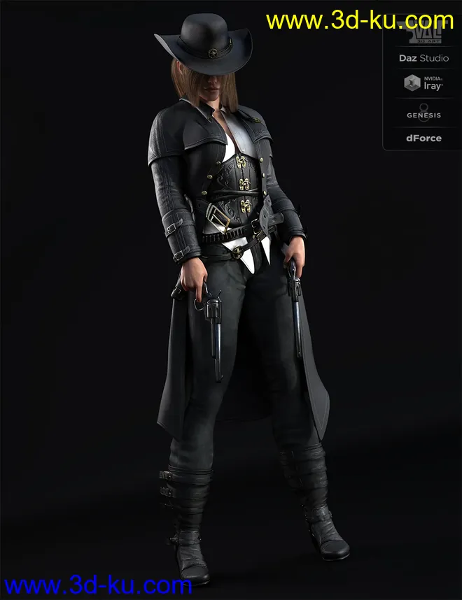 dForce Bang Bang Jackie Outfit for Genesis 8 Female(s)模型的图片1
