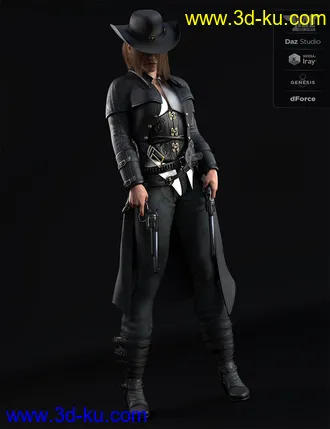 3D打印模型dForce Bang Bang Jackie Outfit for Genesis 8 Female(s)的图片