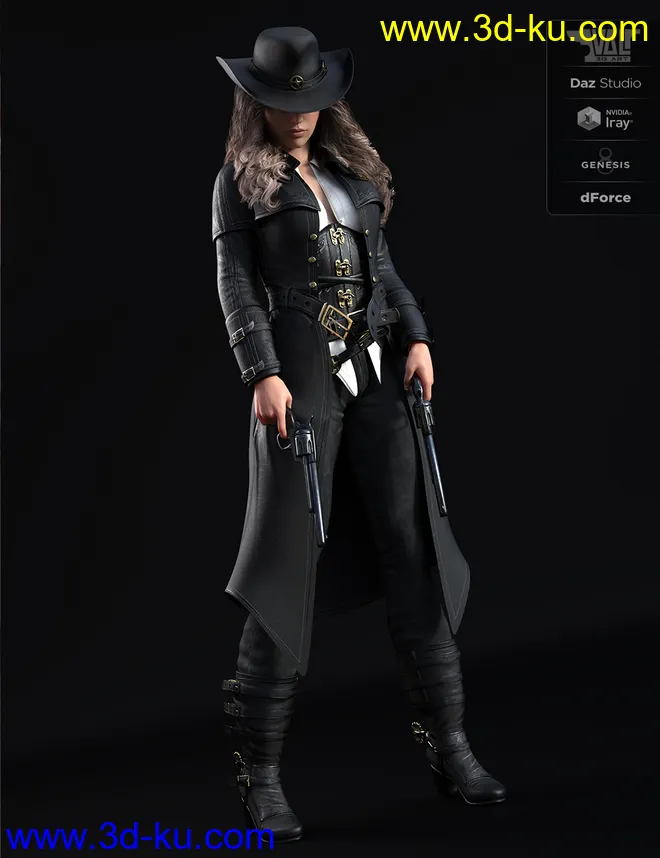 dForce Bang Bang Jackie Outfit for Genesis 8 Female(s)模型的图片11
