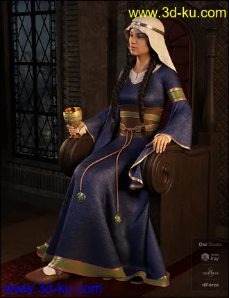 3D打印模型dForce Bliaut for Genesis 8 Female(s)的图片