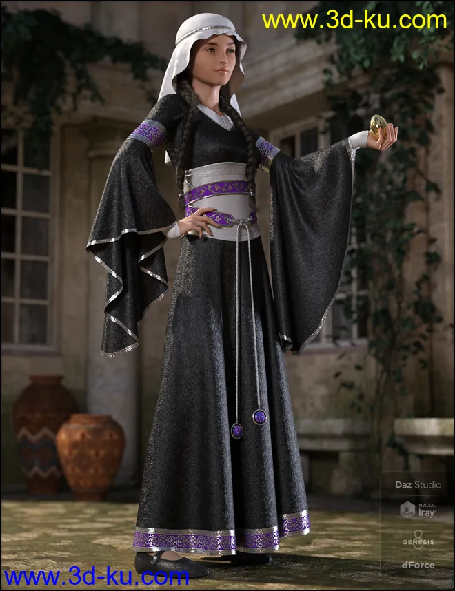 dForce Bliaut for Genesis 8 Female(s)模型的图片3