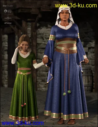 3D打印模型dForce Bliaut for Genesis 8 Female(s)的图片