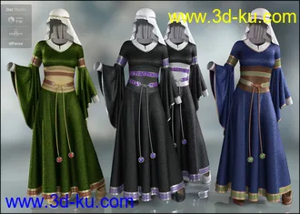 3D打印模型dForce Bliaut for Genesis 8 Female(s)的图片