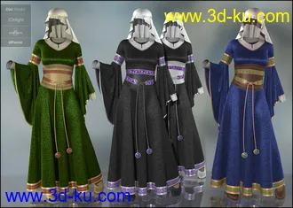3D打印模型dForce Bliaut for Genesis 8 Female(s)的图片