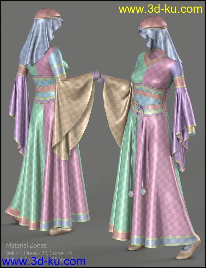 dForce Bliaut for Genesis 8 Female(s)模型的图片7