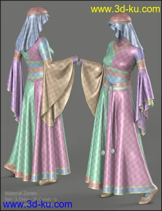 3D打印模型dForce Bliaut for Genesis 8 Female(s)的图片