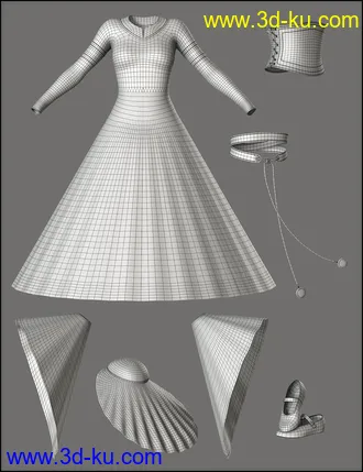 3D打印模型dForce Bliaut for Genesis 8 Female(s)的图片