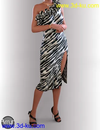 3D打印模型dForce Evening Cocktail Dress Outfit for Genesis 8 Female(s)的图片