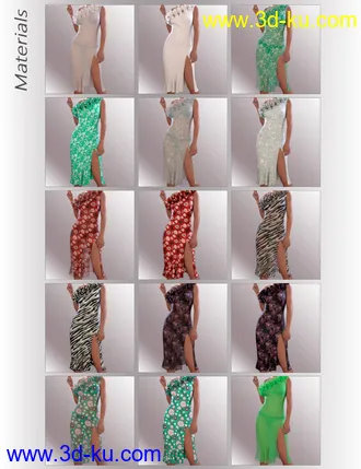 3D打印模型dForce Evening Cocktail Dress Outfit for Genesis 8 Female(s)的图片