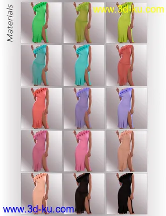 3D打印模型dForce Evening Cocktail Dress Outfit for Genesis 8 Female(s)的图片