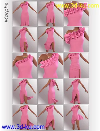 3D打印模型dForce Evening Cocktail Dress Outfit for Genesis 8 Female(s)的图片