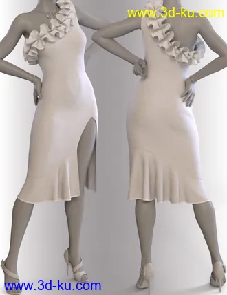 3D打印模型dForce Evening Cocktail Dress Outfit for Genesis 8 Female(s)的图片