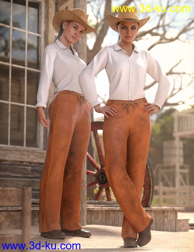dForce Everyday Cowgirl Outfit for Genesis 8 Female(s)模型的图片4