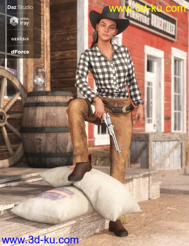 dForce Everyday Cowgirl Textures模型的图片7