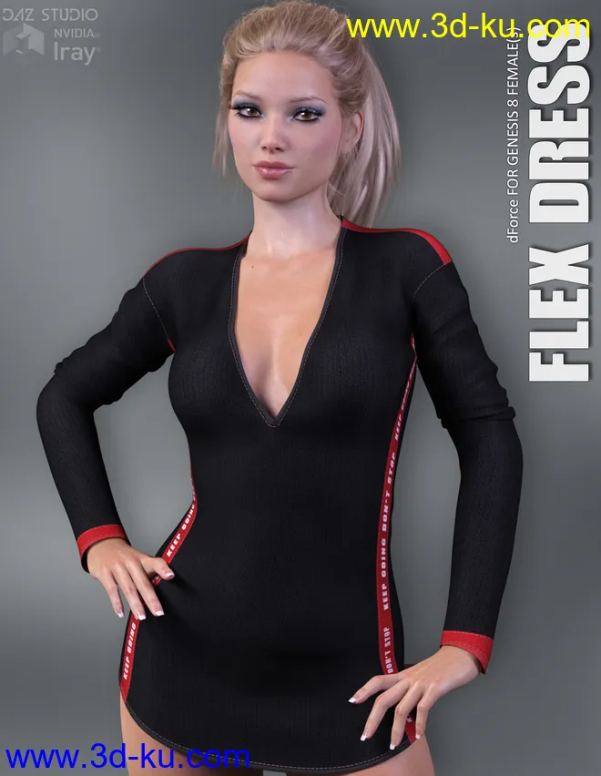 dForce Flex Dress for Genesis 8 Females模型的图片1