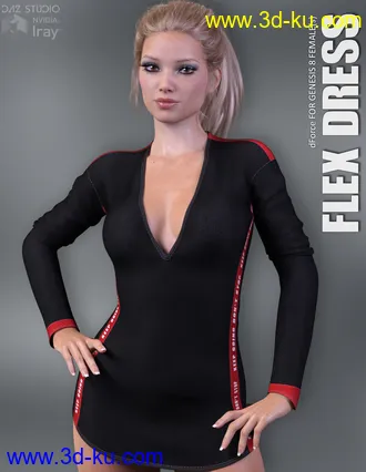 3D打印模型dForce Flex Dress for Genesis 8 Females的图片
