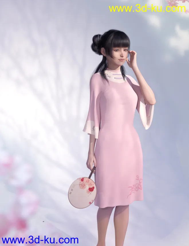 dForce Floral Dress for Genesis 8 Female(s)模型的图片3