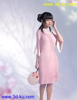 3D打印模型dForce Floral Dress for Genesis 8 Female(s)的图片