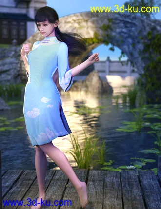 3D打印模型dForce Floral Dress for Genesis 8 Female(s)的图片