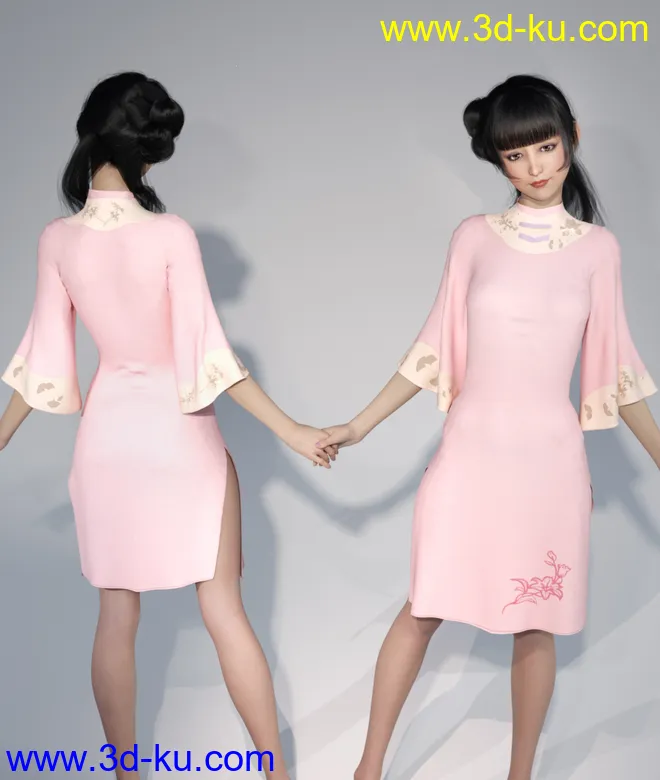 dForce Floral Dress for Genesis 8 Female(s)模型的图片5