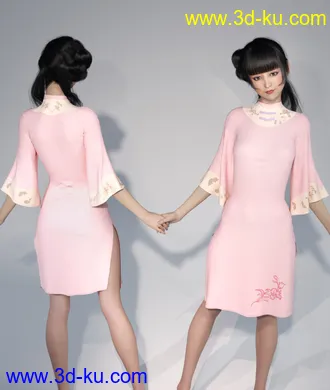 3D打印模型dForce Floral Dress for Genesis 8 Female(s)的图片