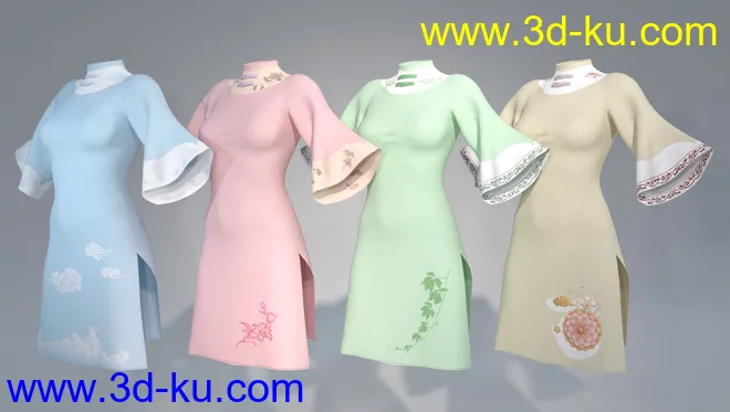 dForce Floral Dress for Genesis 8 Female(s)模型的图片6