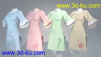 3D打印模型dForce Floral Dress for Genesis 8 Female(s)的图片