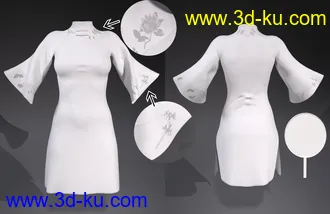 3D打印模型dForce Floral Dress for Genesis 8 Female(s)的图片