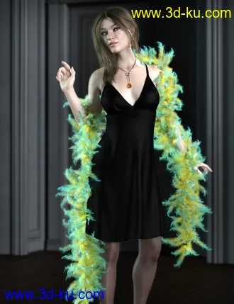 3D打印模型dForce Fur and Feather Boas for Genesis 8 Female(s)的图片