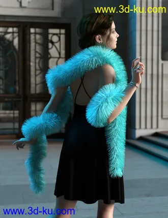 3D打印模型dForce Fur and Feather Boas for Genesis 8 Female(s)的图片
