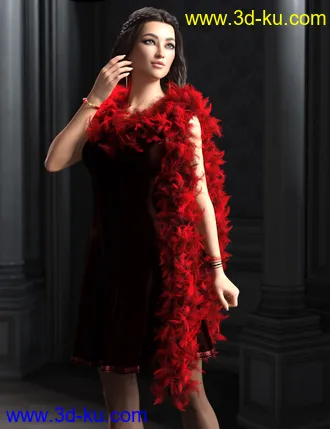 3D打印模型dForce Fur and Feather Boas for Genesis 8 Female(s)的图片