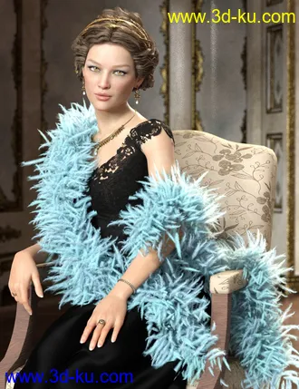 3D打印模型dForce Fur and Feather Boas for Genesis 8 Female(s)的图片