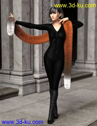 3D打印模型dForce Fur and Feather Boas for Genesis 8 Female(s)的图片