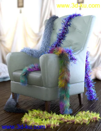 3D打印模型dForce Fur and Feather Boas for Genesis 8 Female(s)的图片