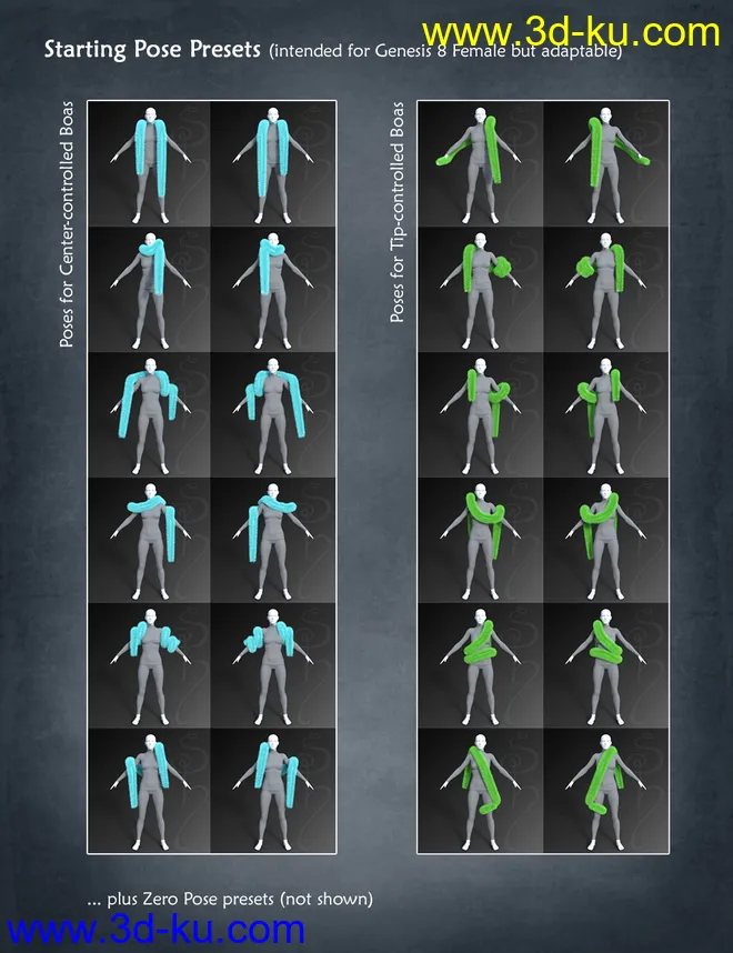 dForce Fur and Feather Boas for Genesis 8 Female(s)模型的图片11