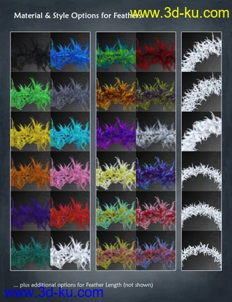 3D打印模型dForce Fur and Feather Boas for Genesis 8 Female(s)的图片