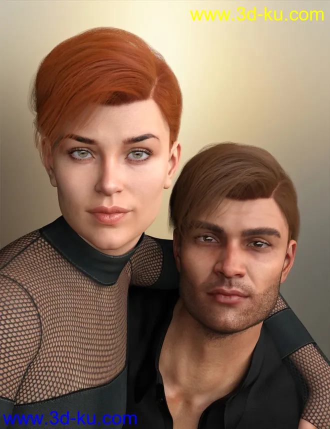 dForce Low Bang Hair for Genesis 8模型的图片1